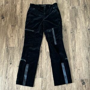 Ralph Lauren Black Label Black Corduroy Utility Straight-Leg Pants